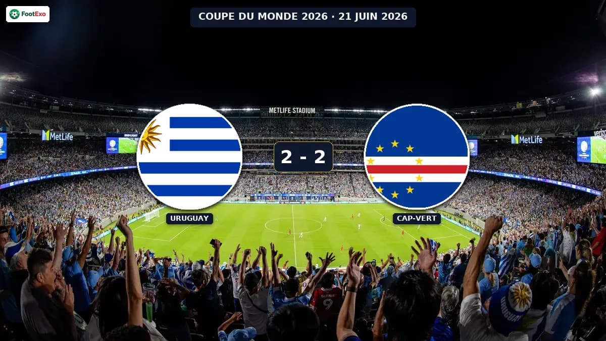 Uruguay et Cap-Vert se neutralisent 2-2