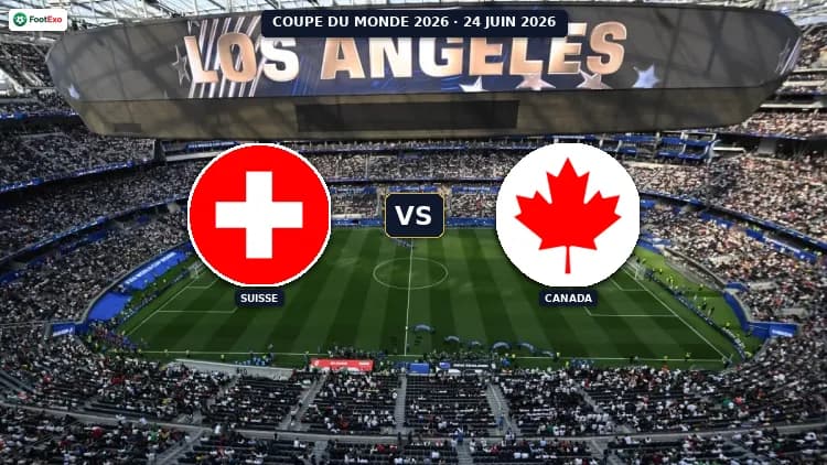 Suisse - Canada : Pronostic et cotes — Coupe du Monde 2026