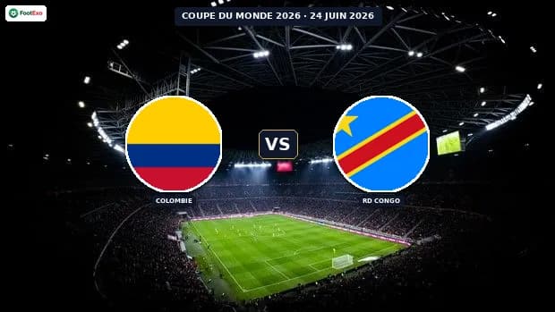 Colombie - RD Congo : Pronostic et cotes — Coupe du Monde 2026