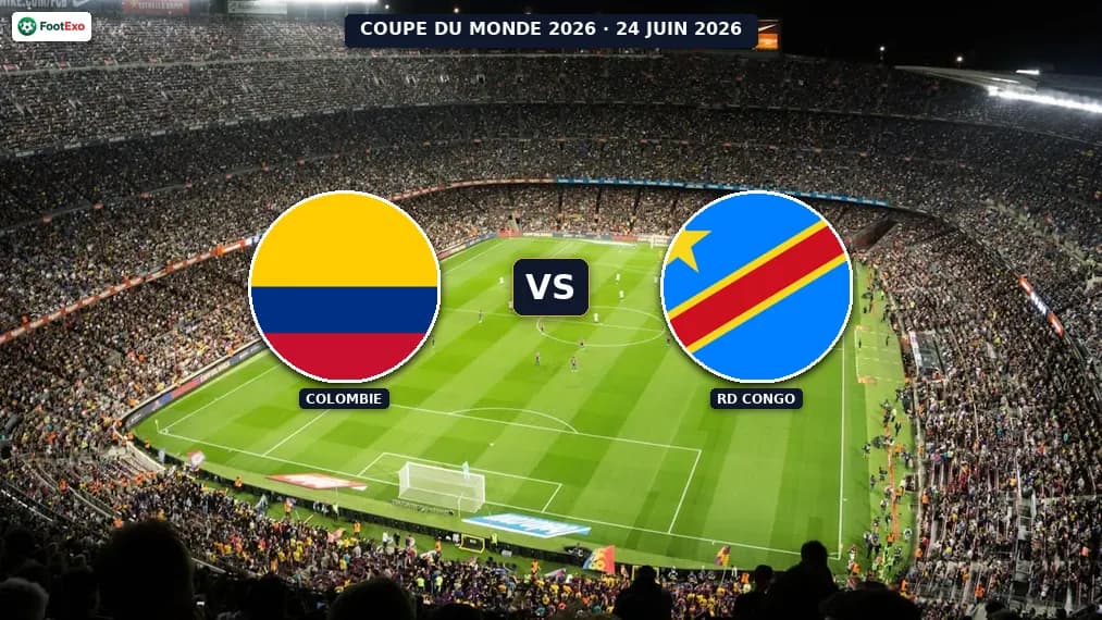 Colombie - RD Congo : Pronostic et cotes — Coupe du Monde 2026