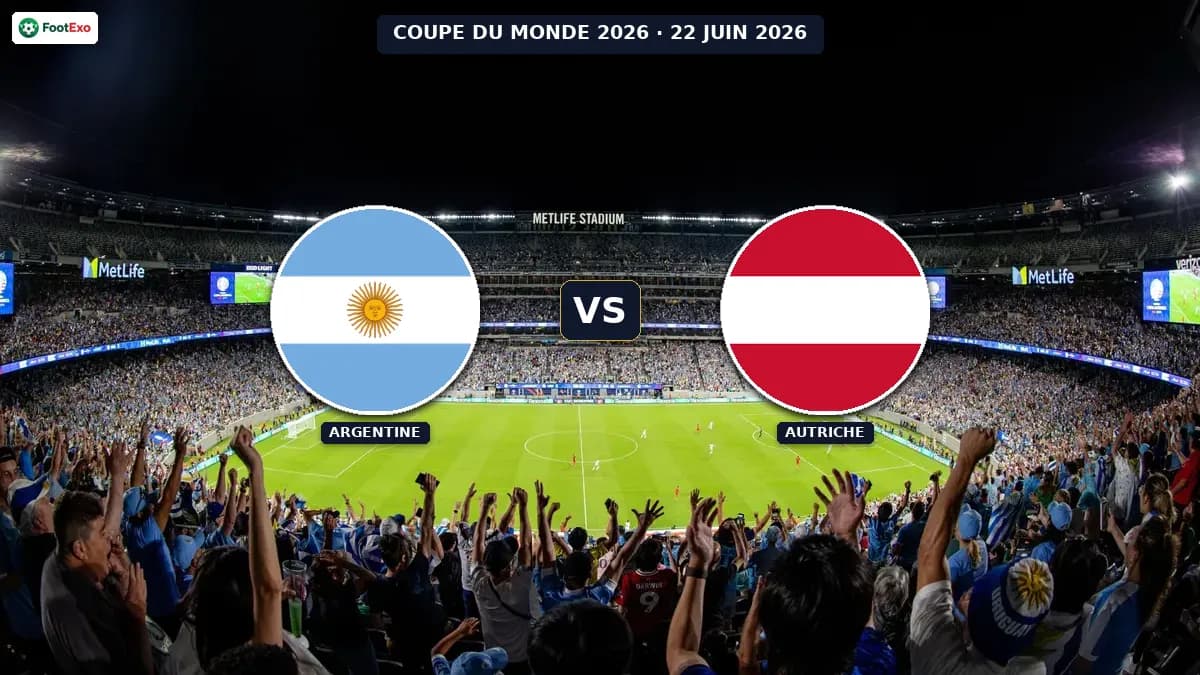 Argentine - Autriche : Pronostic et cotes — Coupe du Monde 2026