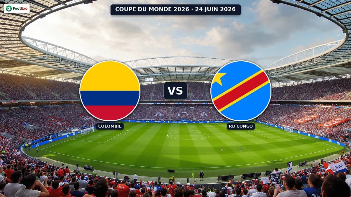 Colombie - RD Congo : Pronostic et cotes — Coupe du Monde 2026