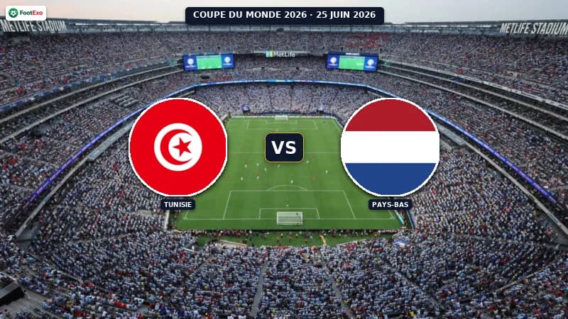 Tunisie - Pays-Bas : Pronostic et cotes — Coupe du Monde 2026