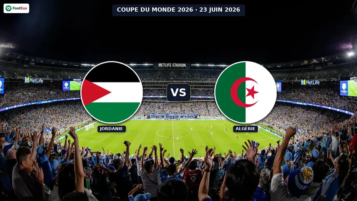 Jordanie - Algérie : Pronostic et cotes — Coupe du Monde 2026