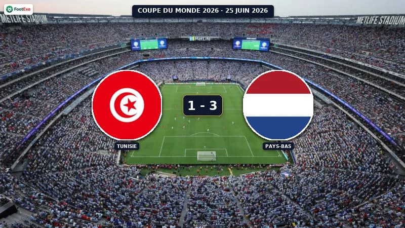 Tunisie-Pays-Bas : les Oranjes s'imposent 3-1