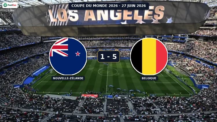Nouvelle-Zélande écrasée 1-5 par la Belgique